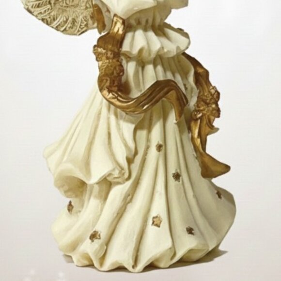 Vintage Praying Angel Figurine with Gold Details & Taper Candle Holder - Picture 13 of 16